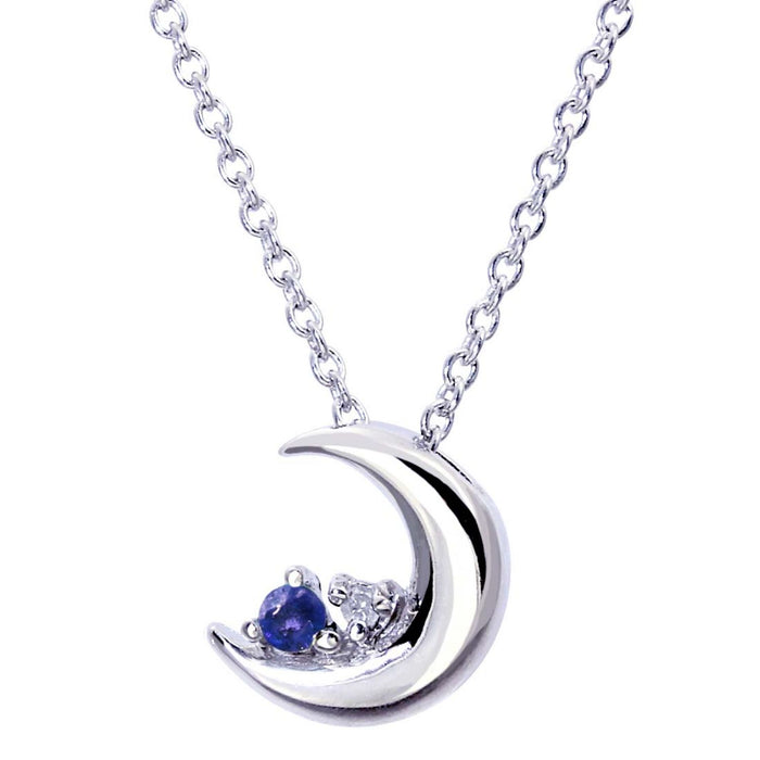 誕生石クレセントムーンネックレス
