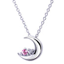 ネックレス レディース 月 ダイヤモンド 12誕生石 クレッセントムーン ネックレスの斜め正面
