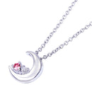 ネックレス レディース 月 ダイヤモンド 12誕生石 クレッセントムーン ネックレスのサイド