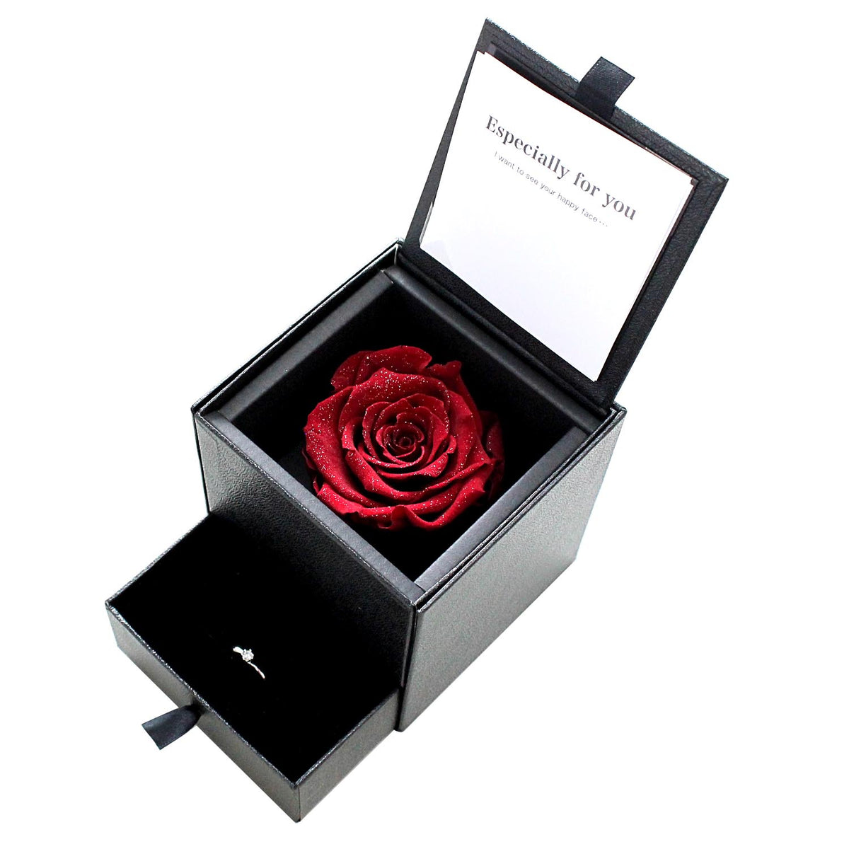 6本爪リング CZ プロポーズ 婚約指輪 プリザーブドフラワー 薔薇