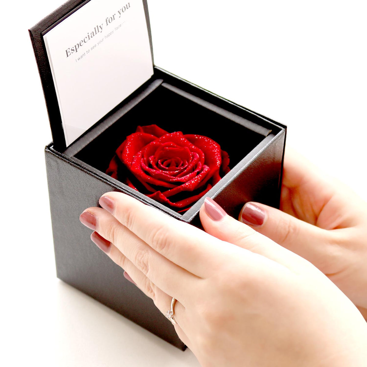 6本爪リング CZ プロポーズ 婚約指輪 プリザーブドフラワー 薔薇