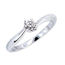 プロポーズリング シルバー 指輪 一粒 キュービックジルコニア テディベア 付き g-56-tdt-01