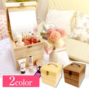 メイクボックス 木製 コスメ ボックス 宝石箱 収納 大容量 化粧品ボックス s98-0002