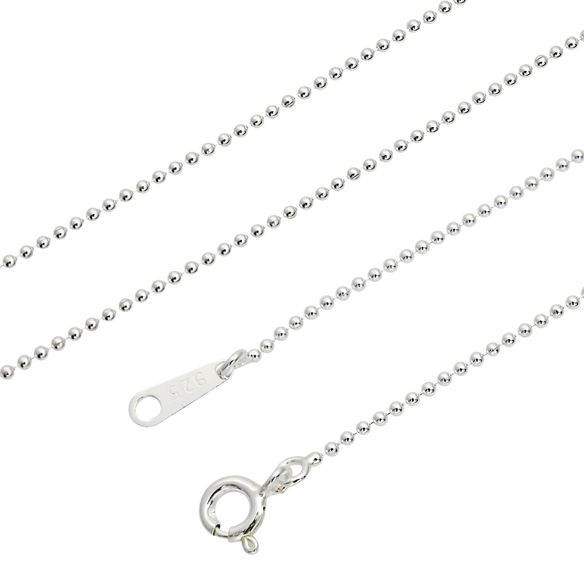 ボール チェーン ネックレス シルバー sv 925 幅 1.2mm