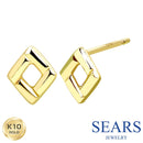 ピアス レディース K10 スタッドピアス スクエア 10金  スタッド ゴールド se105-0019-yg