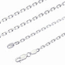 シルバー チェーン ネックレス あずき4面カットチェーン 幅2.6mm 長さ 40/45/50/55/60cm scl804c