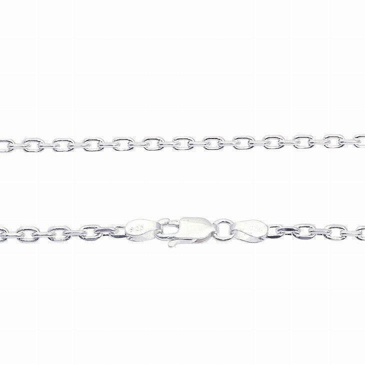 シルバー チェーン ネックレス あずき4面カットチェーン 幅2.6mm 長さ 40/45/50/55/60cm scl804c ネコポス便