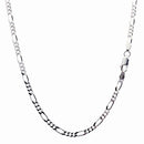 シルバー チェーン ネックレス フィガロ2面チェーン 幅3.4mm 長さ 40/45/50/55/60cm sfg100