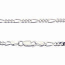 シルバー チェーン ネックレス フィガロ2面チェーン 幅3.4mm 長さ 40/45/50/55/60cm sfg100