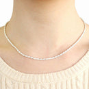 シルバー チェーン ネックレス カットフレンチロープチェーン 幅 2.4mm 長さ 40/45/50/55/60cm sfr50