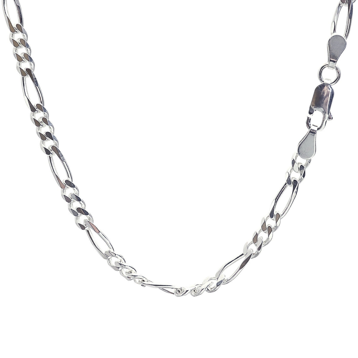 チェーン シルバー ネックレス シルバー フィガロ 幅4.3mm フィガロ 6面カット チェーン ネックレス シルバー sv 925 幅 4.3mm