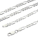 フィガロ 6面カット チェーン ネックレス シルバー sv 925 幅 4.3mm