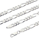 フィガロ 6面カット チェーン ネックレス シルバー sv 925 幅 5.5mm