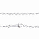 シルバー チェーン ネックレス SILVER 925 フィガロ2面カットチェーン 幅 1.3mm