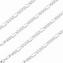シルバー チェーン ネックレス SILVER 925 フィガロ2面カットチェーン 幅 2.4mm