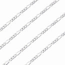 シルバー チェーン ネックレス SILVER 925 フィガロ2面カットチェーン 幅 2.8mm sfg80