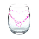 ピンクトルマリンカラーのスワロフスキー・クリスタル付 グラス