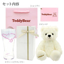 ビアグラス カラーチェンジ クリスタル付 誕生石グラス テディベアセット sh84-0002-tdt-01