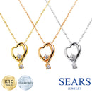 ネックレス ハート レディース K10 ゴールド WG YG PG ダイヤモンド 0.01ct sp51-0003