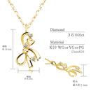 ネックレス リボン レディース K10 ゴールド WG YG PG ダイヤモンド 0.01ct sp51-0004
