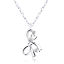 ネックレス リボン レディース K10 ゴールド WG YG PG ダイヤモンド 0.01ct sp51-0004