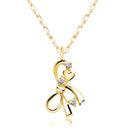 ネックレス リボン レディース K10 ゴールド WG YG PG ダイヤモンド 0.01ct sp51-0004