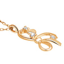 ネックレス リボン レディース K10 ゴールド WG YG PG ダイヤモンド 0.01ct sp51-0004