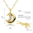 ネックレス ムーン 月 レディース K10 ゴールド WG YG PG ダイヤモンド 0.01ct sp51-0005