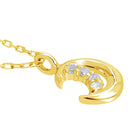 ネックレス ムーン 月 レディース K10 ゴールド WG YG PG ダイヤモンド 0.01ct sp51-0005