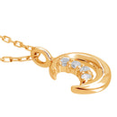 ネックレス ムーン 月 レディース K10 ゴールド WG YG PG ダイヤモンド 0.01ct sp51-0005