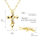 ネックレス クロス 十字架 ハート レディース K10 ゴールド WG YG PG ダイヤモンド 0.02ct sp51-0006