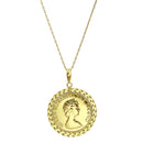 18金ネックレス ゴールド K18 エリザベス コイン ネックレス チェーン付 sp56-0004