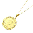 18金ネックレス ゴールド K18 エリザベス コイン ネックレス チェーン付 sp56-0004
