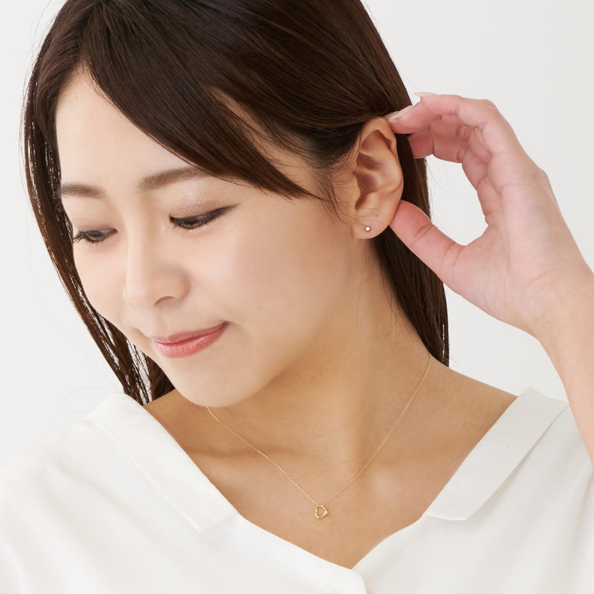 一粒ダイヤモンド ピアス レディース 計 0.1ct Pt900 プラチナ ピアス